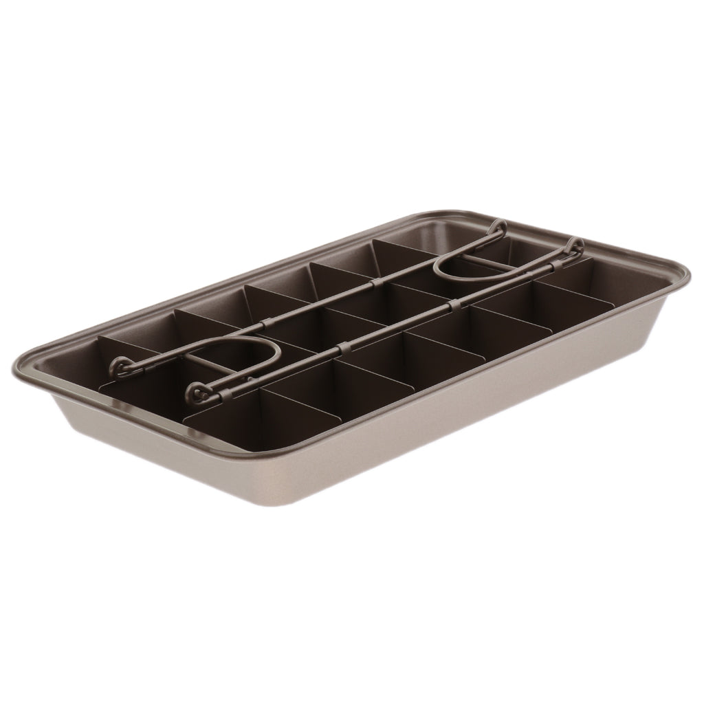 12'' Large Nonstick Cake Brownie Bakeware 18 Grid Pan Tins Mold Baking Tray