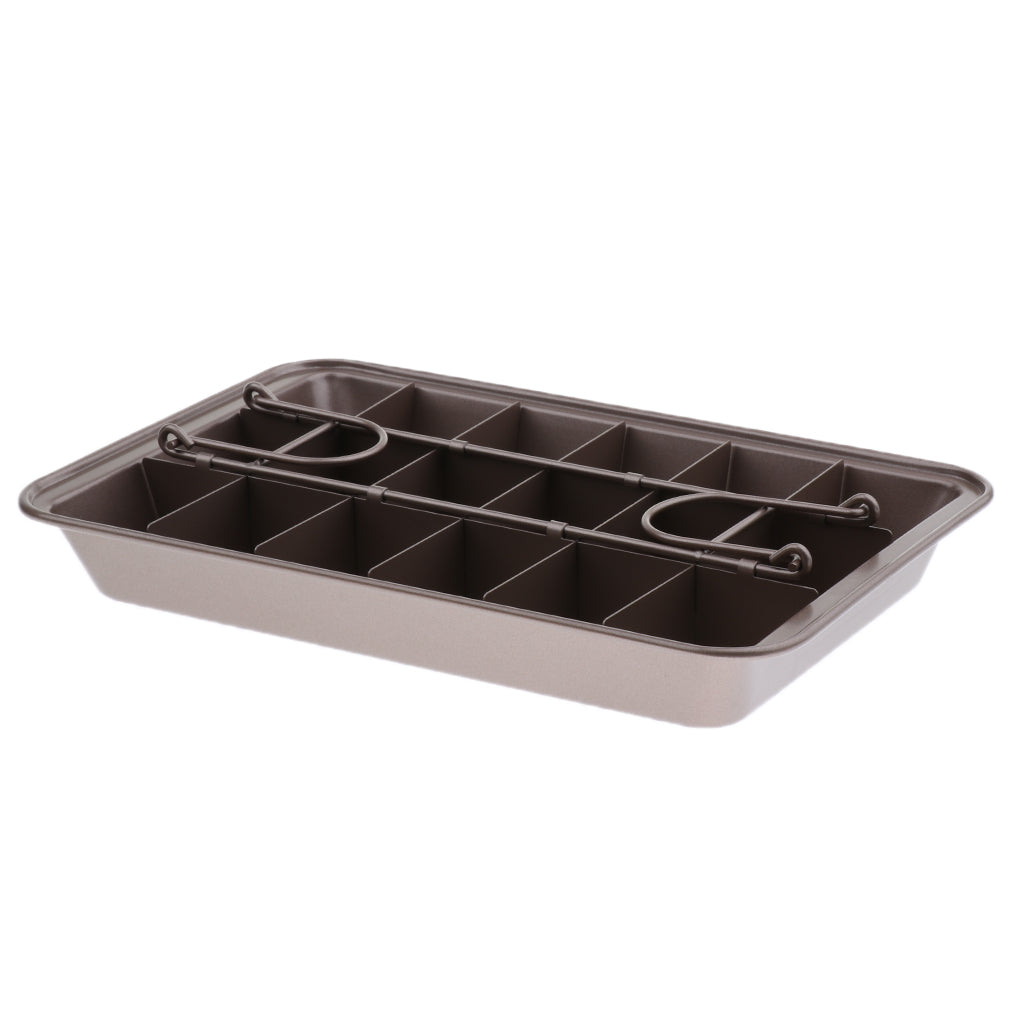 12'' Large Nonstick Cake Brownie Bakeware 18 Grid Pan Tins Mold Baking Tray