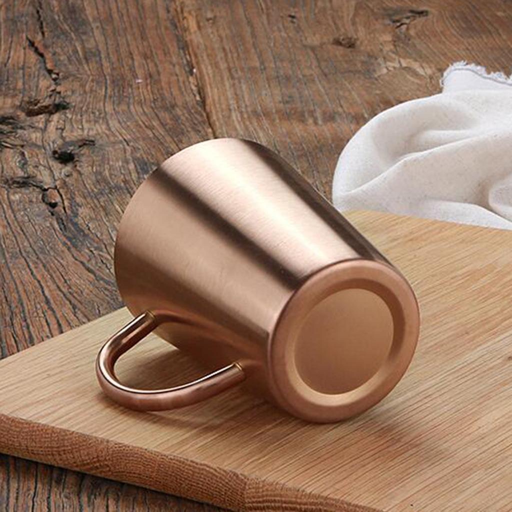 Stainless Steel Double Wall Insulated Mug Kids Tea Coffee Beer Cup Rose Gold
