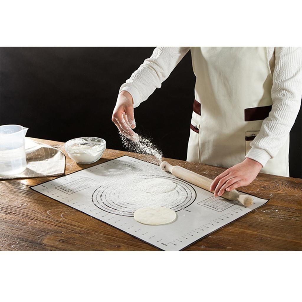 Baking Mats Silicone Cake Dough Kneading Rolling Non-Stick Sheet 60x40 Black