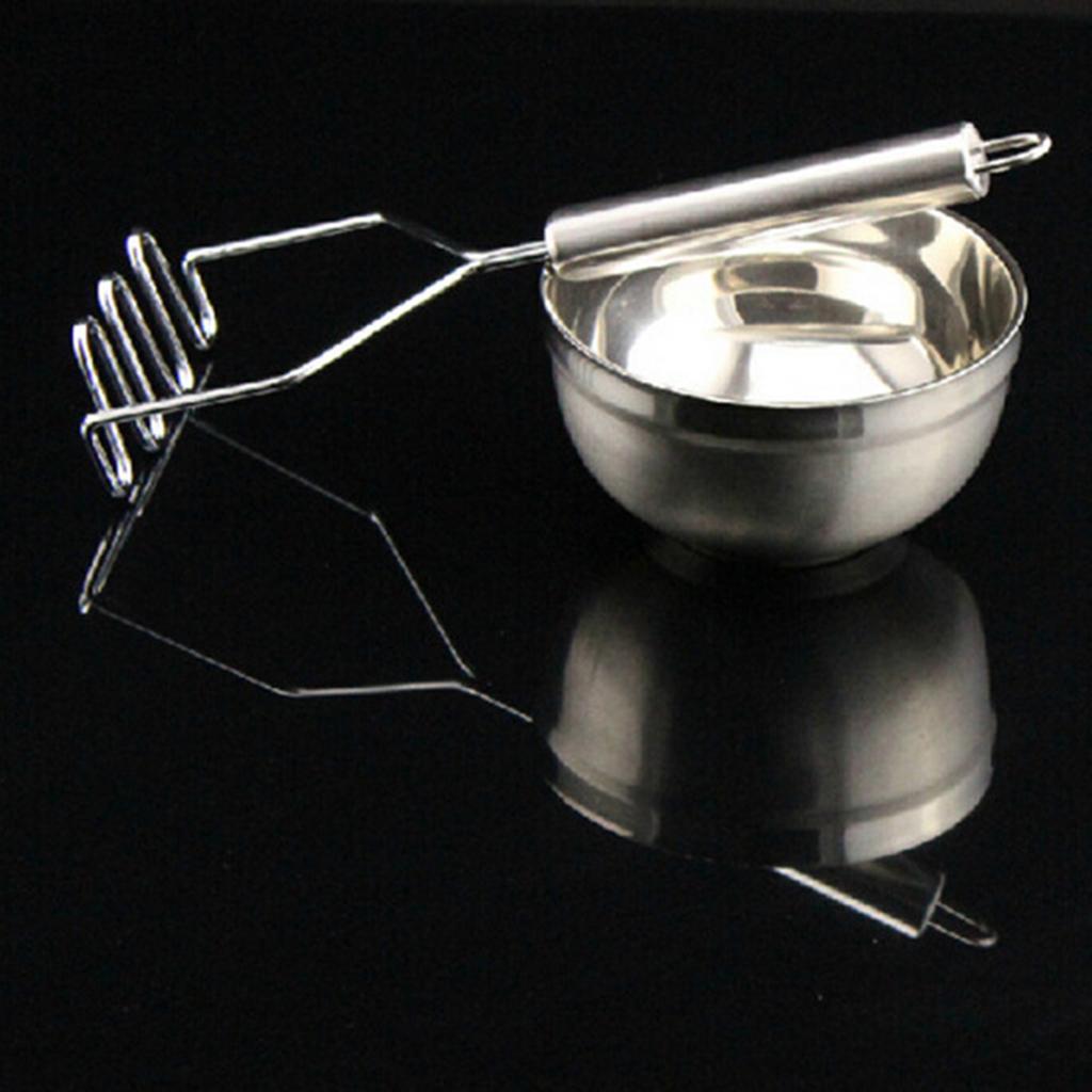 2xStainless Steel Potato Masher Hand Potato Mincer Kitchen