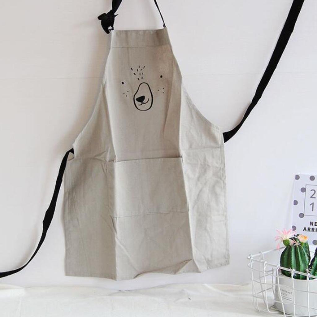 Kitchen Sleeveless Smock Cooking Bake Apron for Antifouling Adult grey