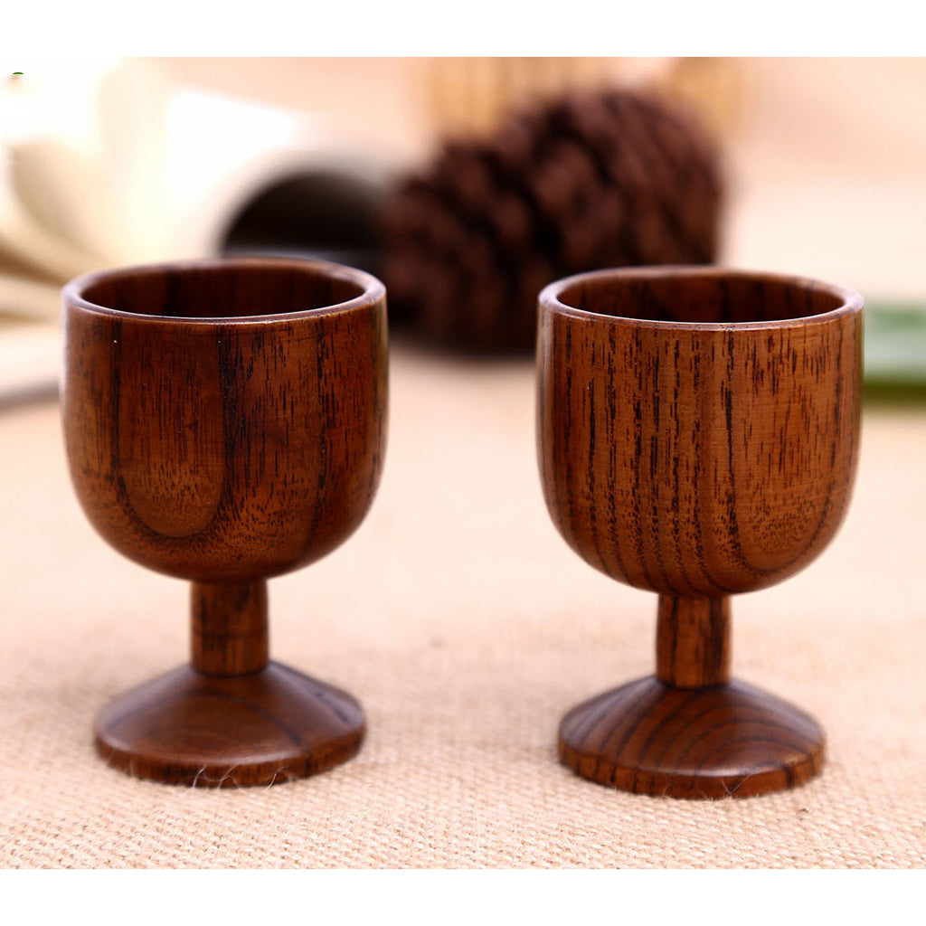 Natural Wooden Cup Handmade Coffee Tea Beer Juice Milk Mug Drink 4.5x7cm