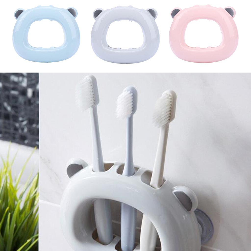 Bathroom Cute Toothbrush Wall Mount Holder Sucker Suction Organizer Blue