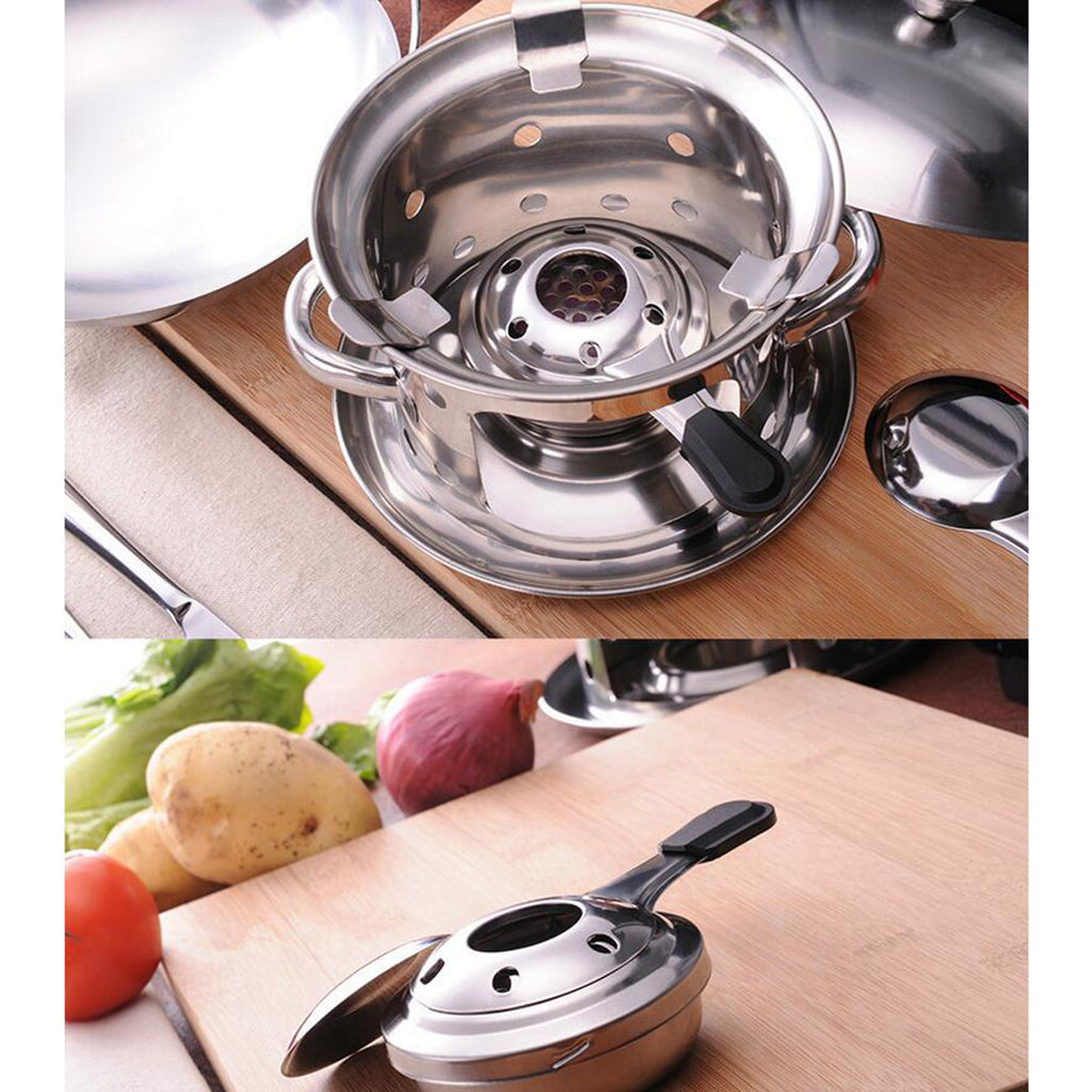 Portable Mini Stainless Steel Alcohol Stove Outdoor Camping Windproof Burner