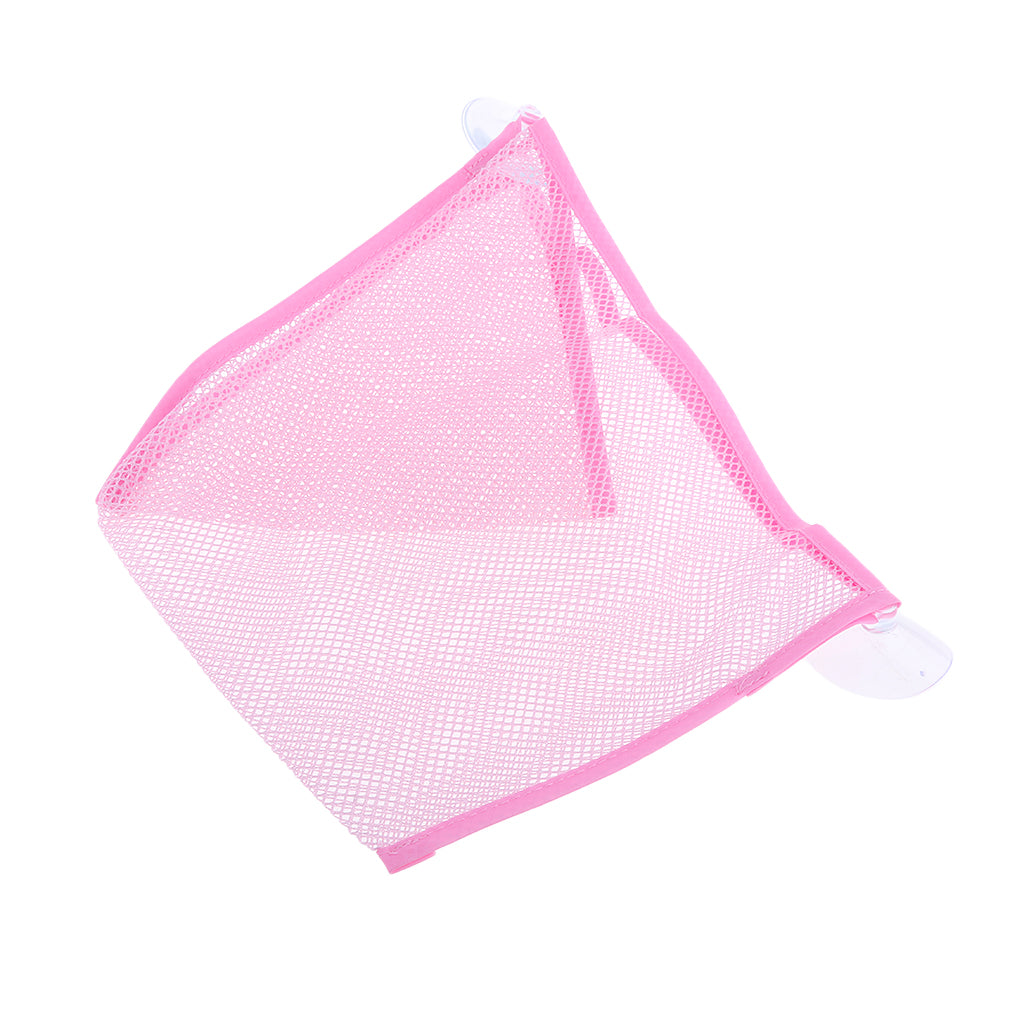 Baby Kids Bath Toys Storage Mesh Hanging Bag With Strong Sucker Pink
