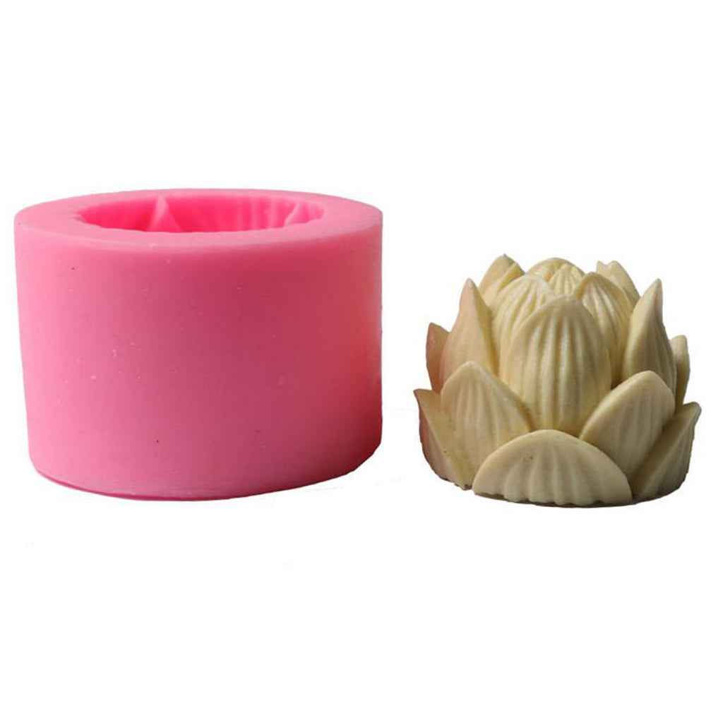 DIY Mould Silicone 3D Lotus Fondant Cake Mold Decorating Tools Sugarcraft(5.5x5x3cm)