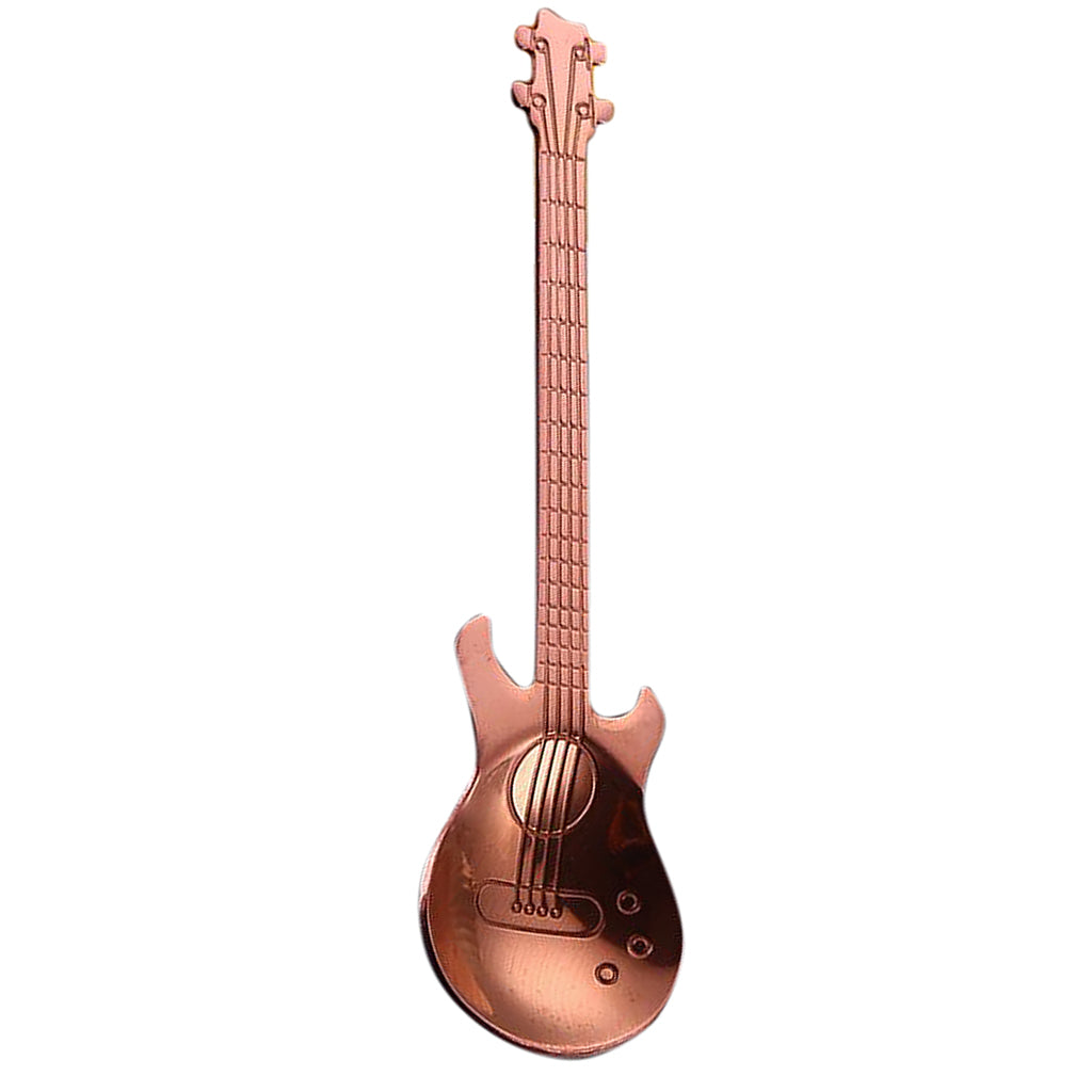 Stainless Steel Guitar Coffee Spoon Mixing Scoop Cocktail Stirring Pink