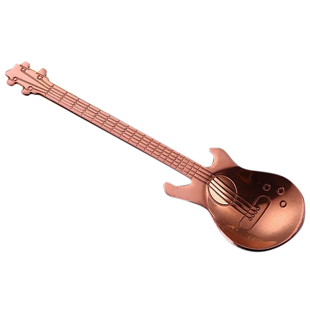 Stainless Steel Guitar Coffee Spoon Mixing Scoop Cocktail Stirring Pink
