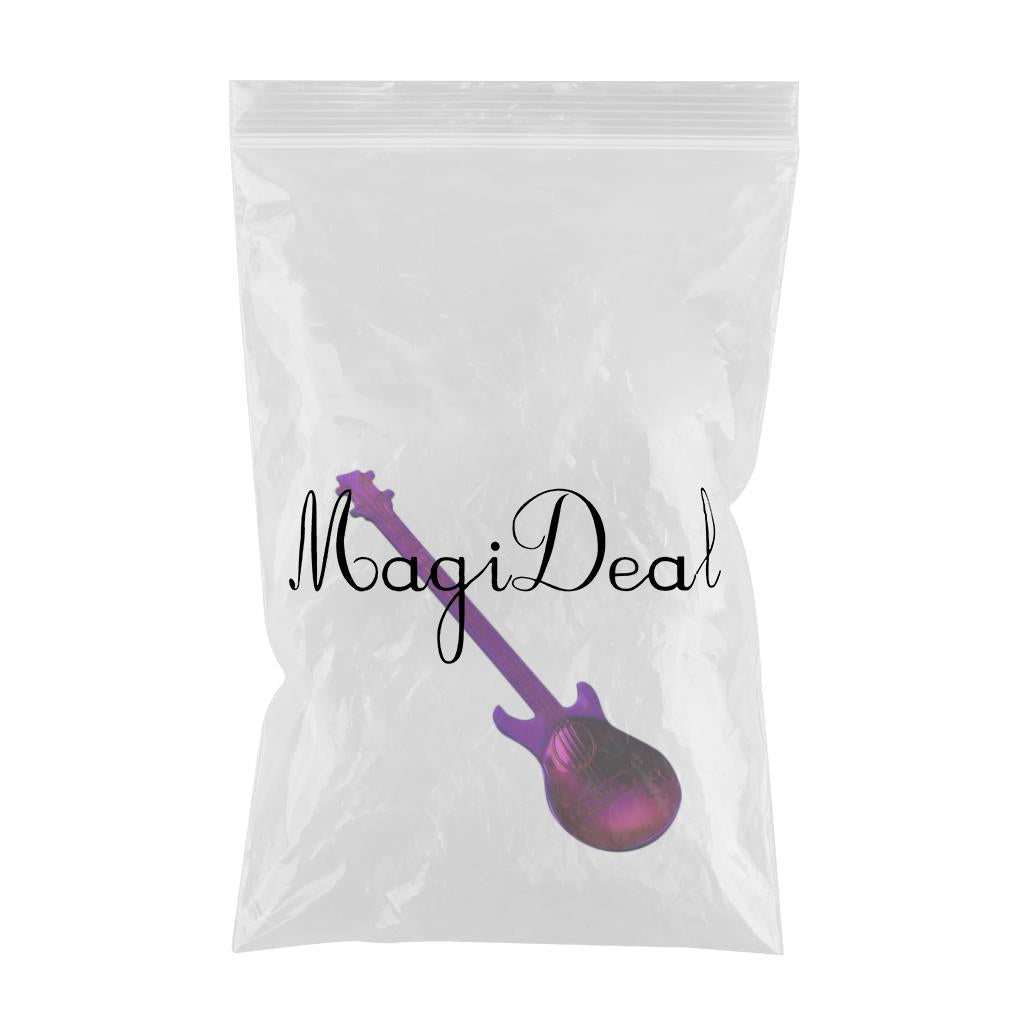 Stainless Steel Guitar Coffee Spoon Mixing Scoop Cocktail Stirring Purple