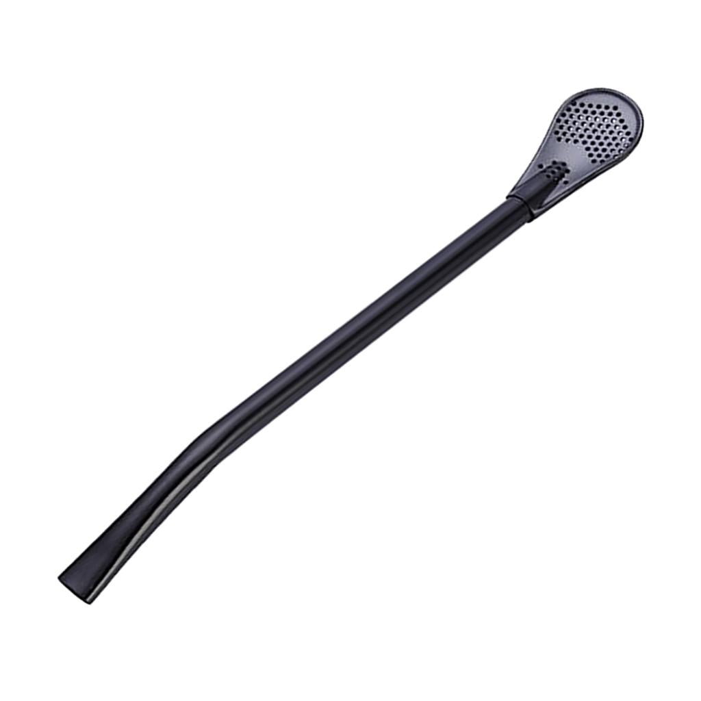 304 Stainless Steel Sucker Stirrer Coffee Drinking Spoon Teaspoon Black