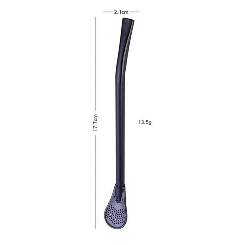 304 Stainless Steel Sucker Stirrer Coffee Drinking Spoon Teaspoon Black