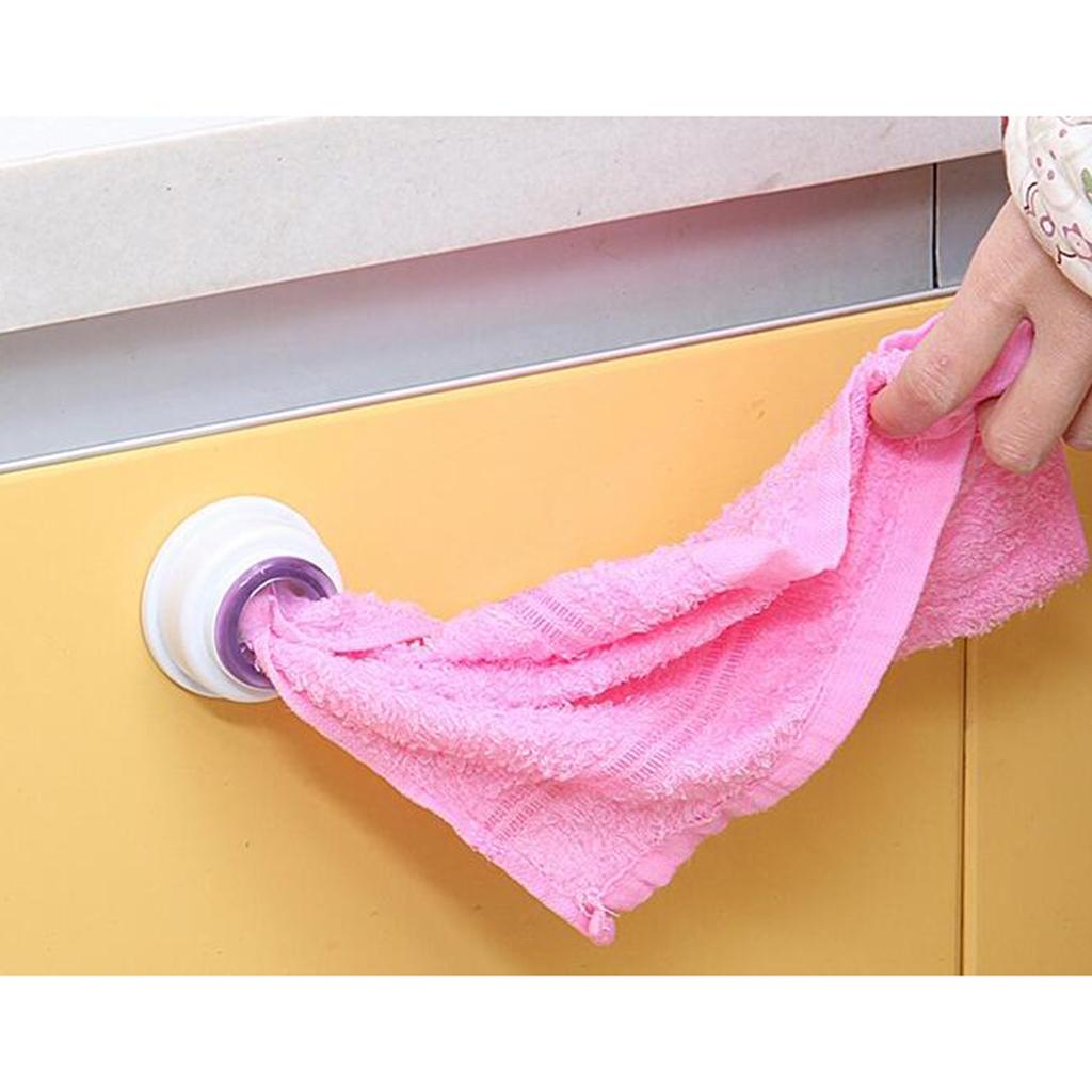 Wall Mount Tea Towel Holder Push in Dish Cloth Kitchen Tea Towel Rack Yellow