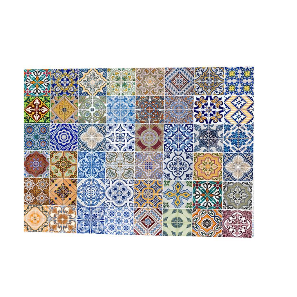 Rectangle Digital Printed Decor Tablecloth Bohemia Grid