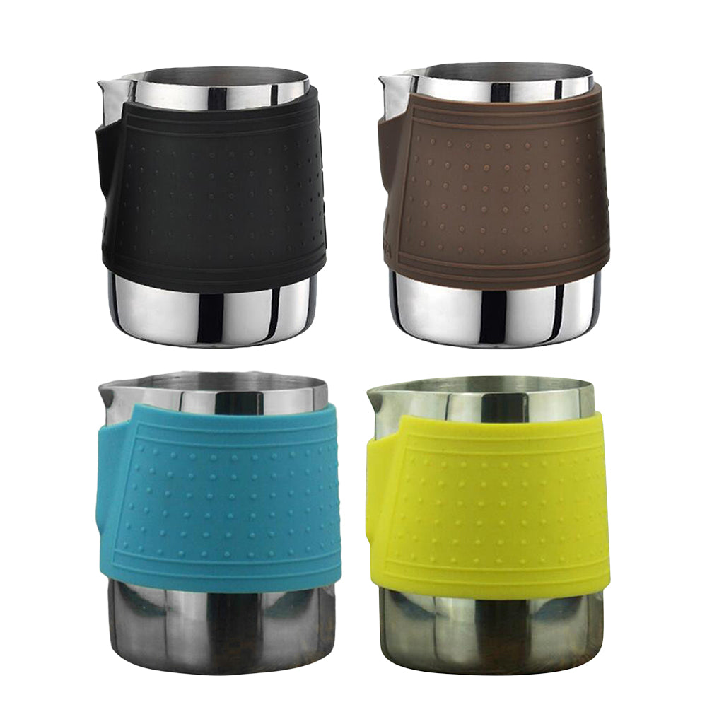 Stainless Steel Coffee Milk Frothing Latte Mug Milk Espresso Frother Black