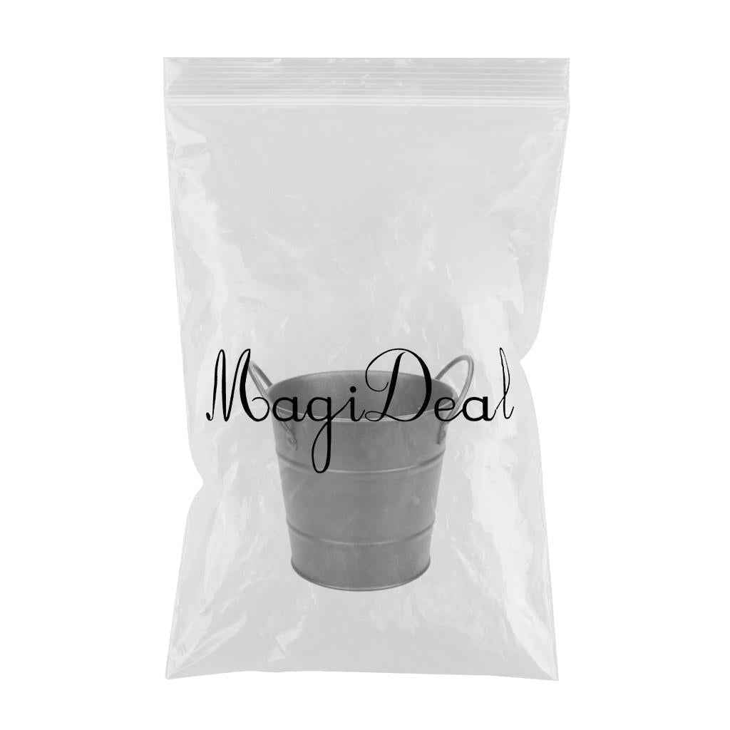Mini Metal Pail, Stainless Food Pail for Appetizers, Fruits, Snacks Black