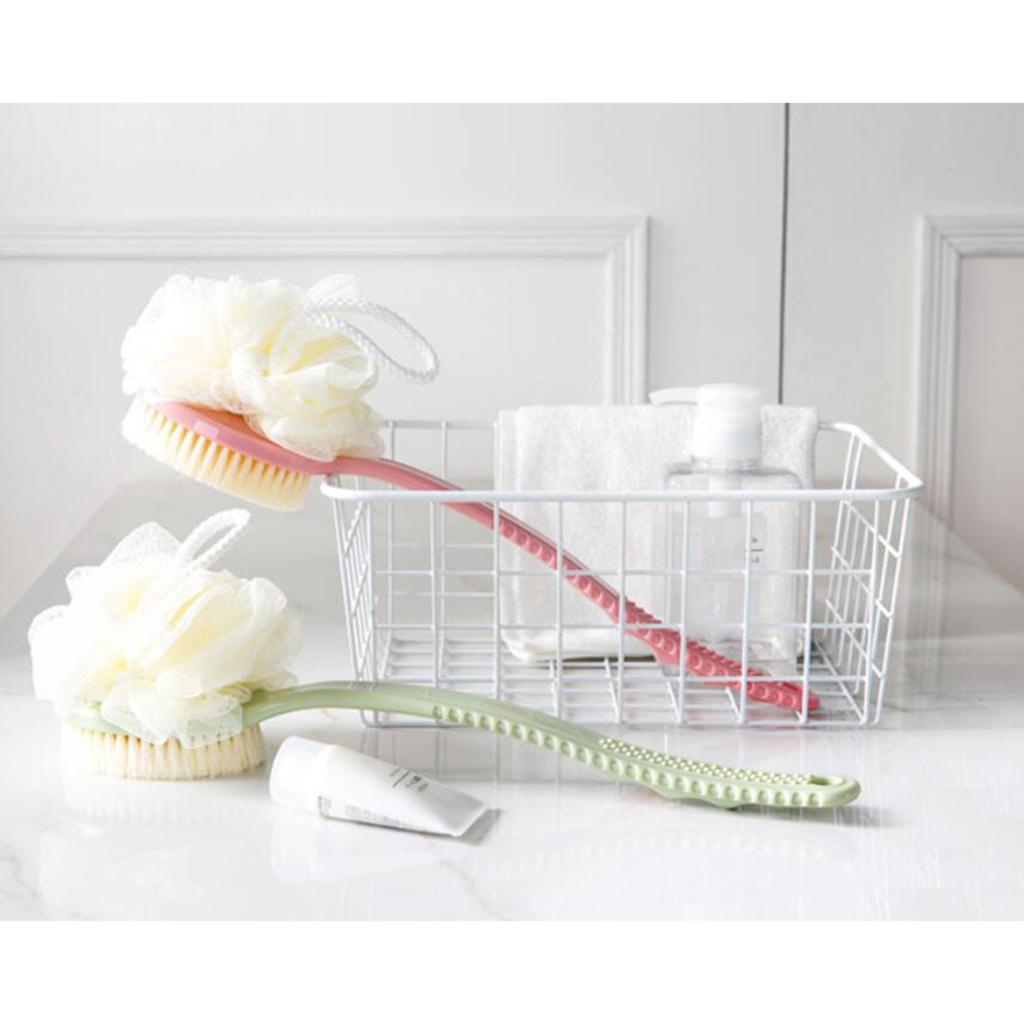 Plastic Long Handle Scrub Skin Massage Shower Brush Bath Back Brush Green