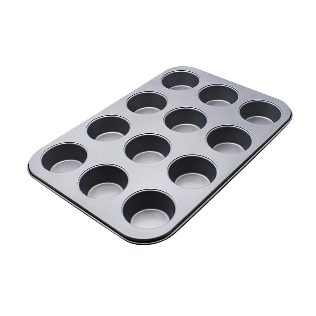 French Cake Mold Carbon Steel Mousse Baking Mould Bakeware 12 Holes Flat Cup