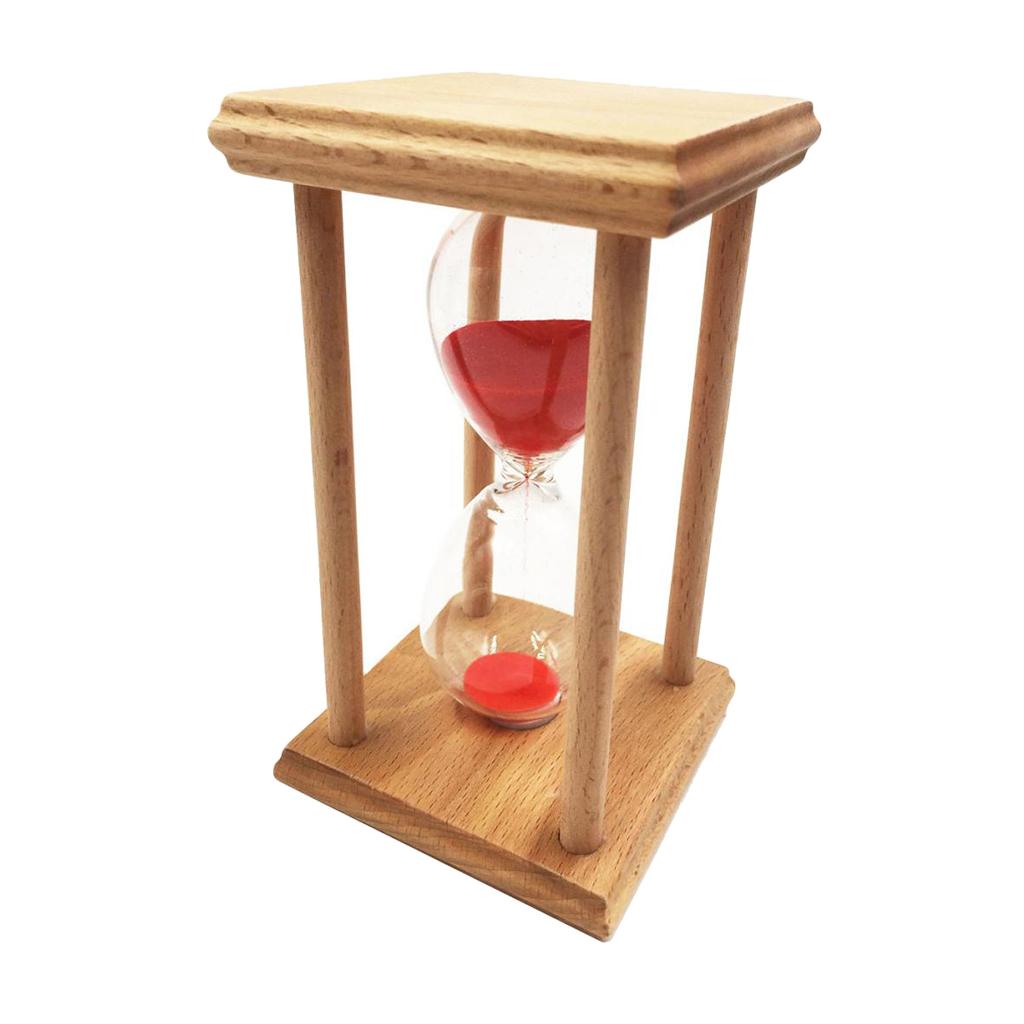 Square Sand Clock Hourglass 20 min Timer for Kitchen Yoga Kid Red