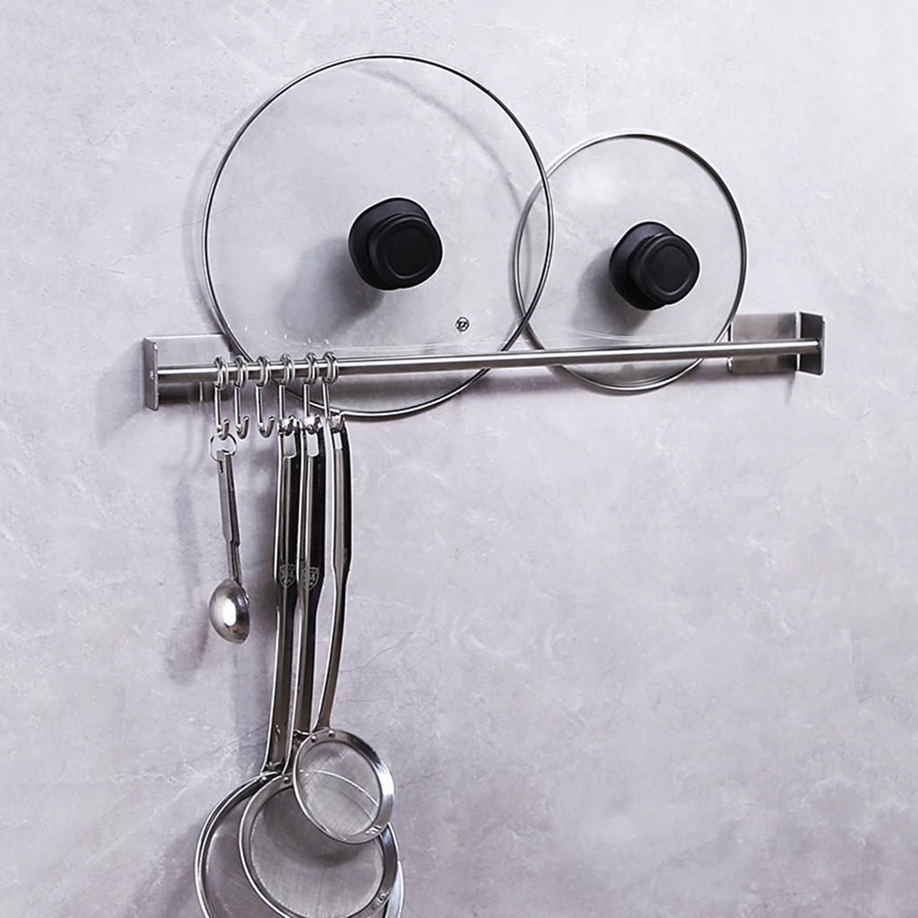 Kitchen Utensil Hanging Rail Rack Organiser Wall Mount Stainless Single Rod