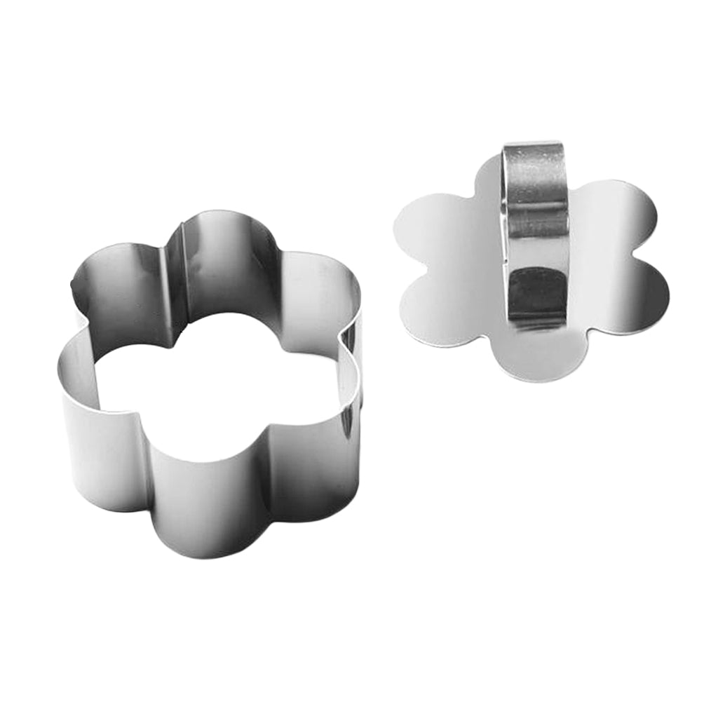 Stainless Steel Cake Ring Dessert Mousse Mold with Pusher & Lifter Flower