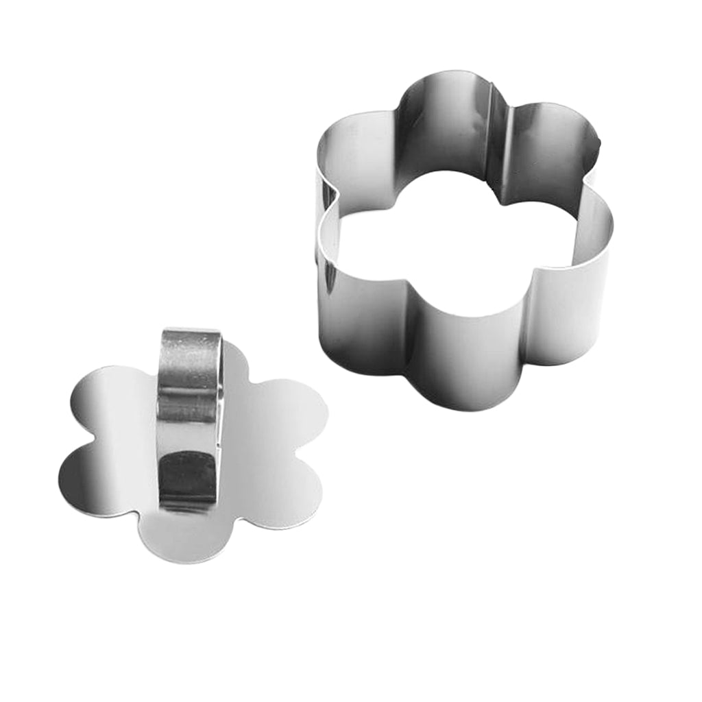 Stainless Steel Cake Ring Dessert Mousse Mold with Pusher & Lifter Flower
