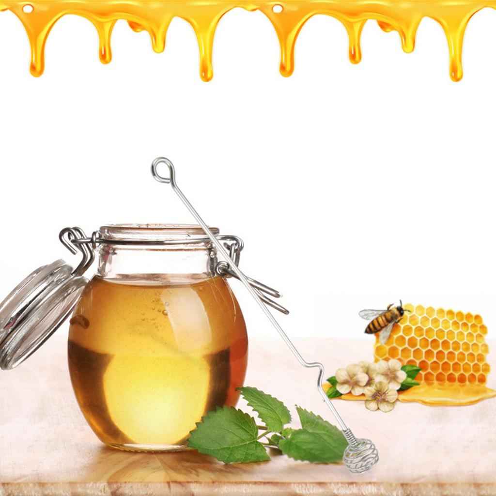 Stainless Steel Honey Dipper Spoon Stirring Cream Egg Beater Hand Mixer