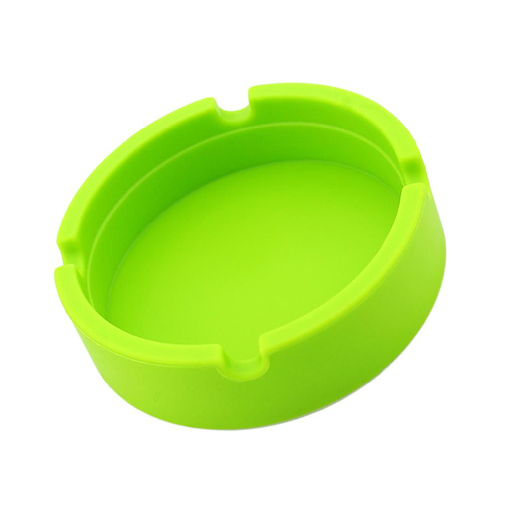 3xRound Silicone Ashtray Smoking Cigar Holder for Tabletop Office Green