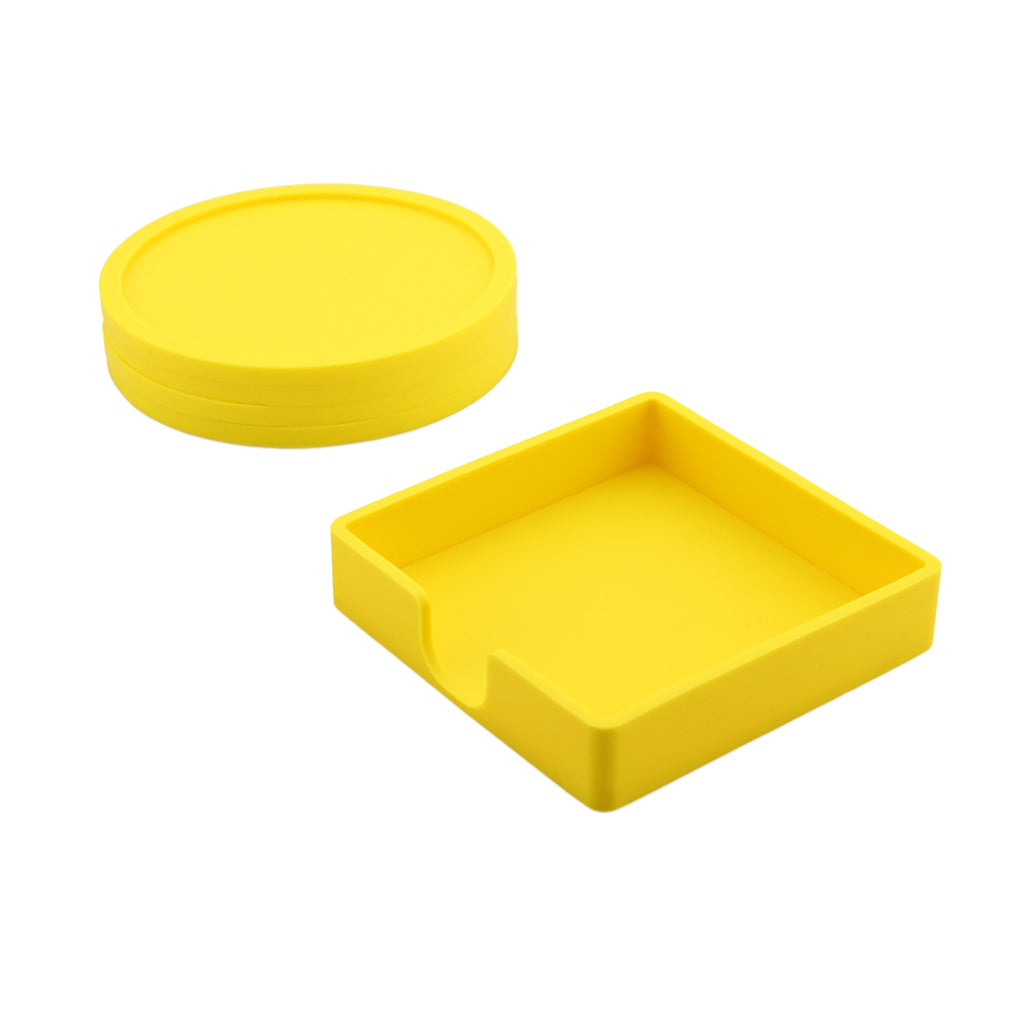 Silicone Drink Coaster Heat Insulation Mug Tea Coffee Cup Placemat Yellow