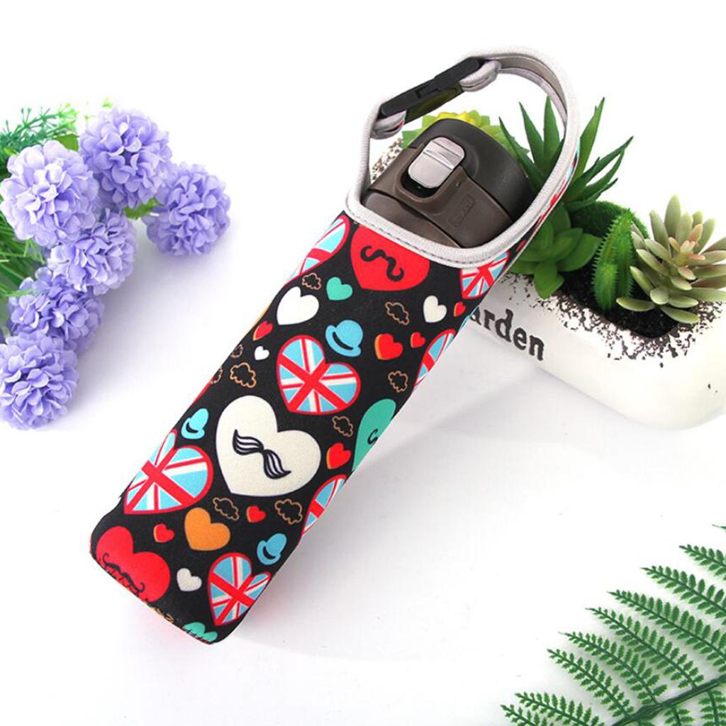 Neoprene Thermal Travel Vacuum Mug Bottle Bag Tote Cover Holder Love Beard