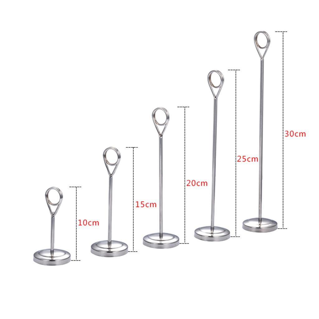 Hotel Stainless Steel Table Place Card Holder Table Number Stand 20cm