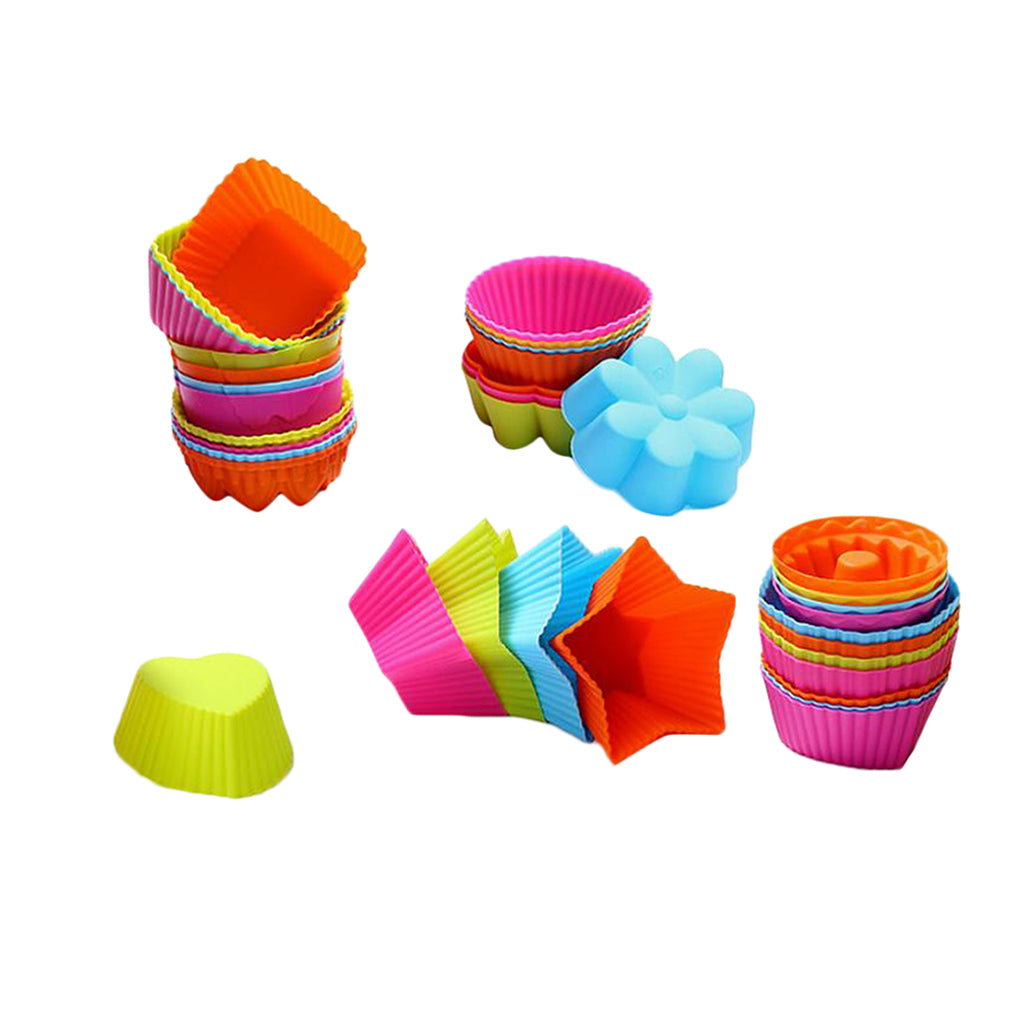 36 Pieces Silicone Cake Pop Mold Muffin Pudding Jelly Moulds Baking Tools