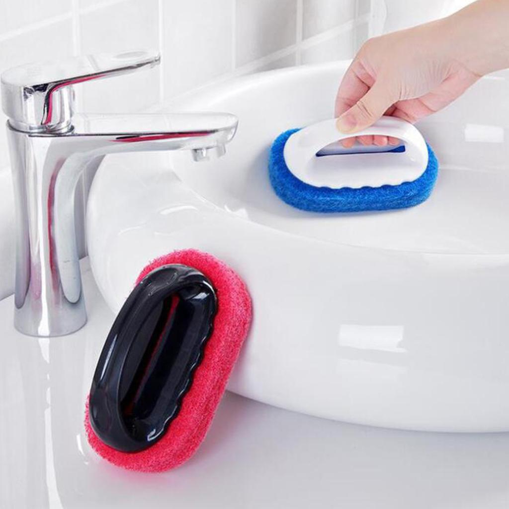 Soft Sponge Brush For Tiles Brush Kitchen Supplies Wash Pot Bathtub Red