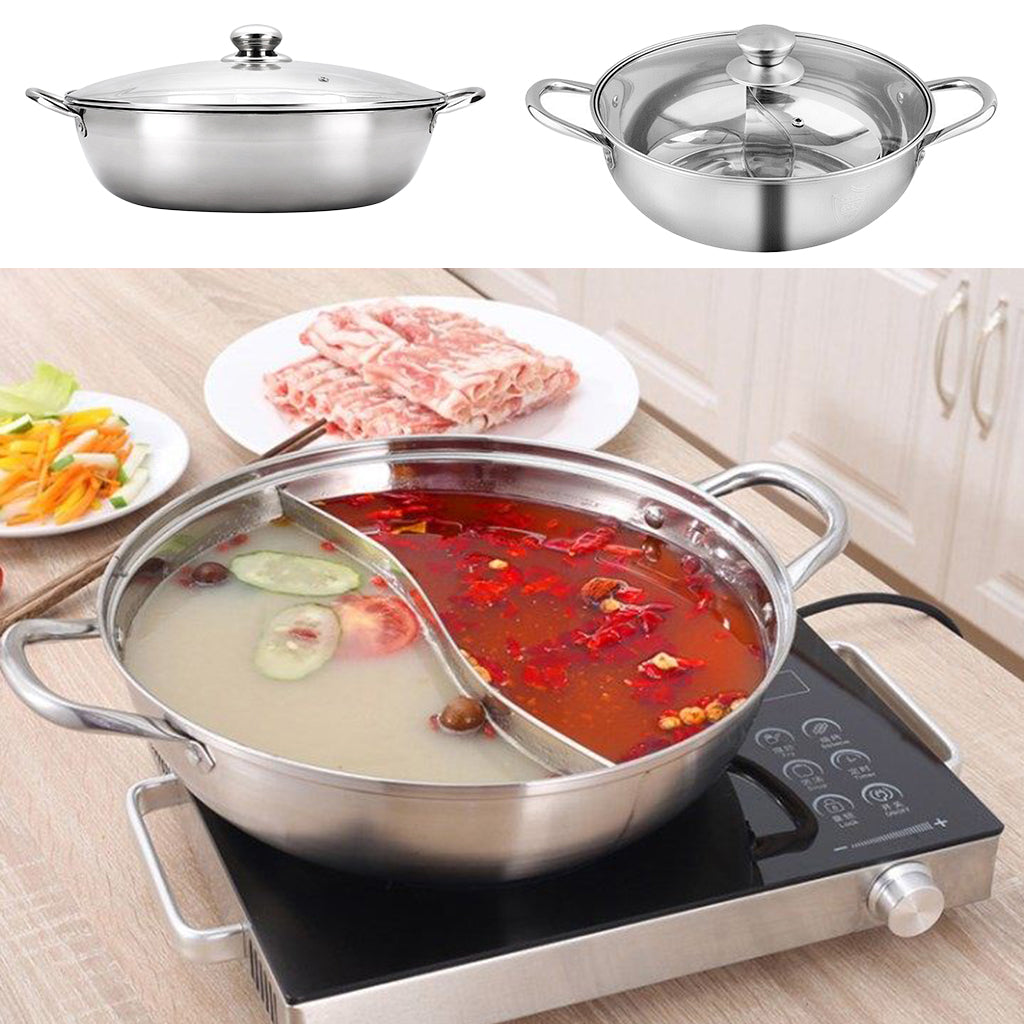 Stainless Steel Hot Pot Twin Divided Cookware Induction Pot A