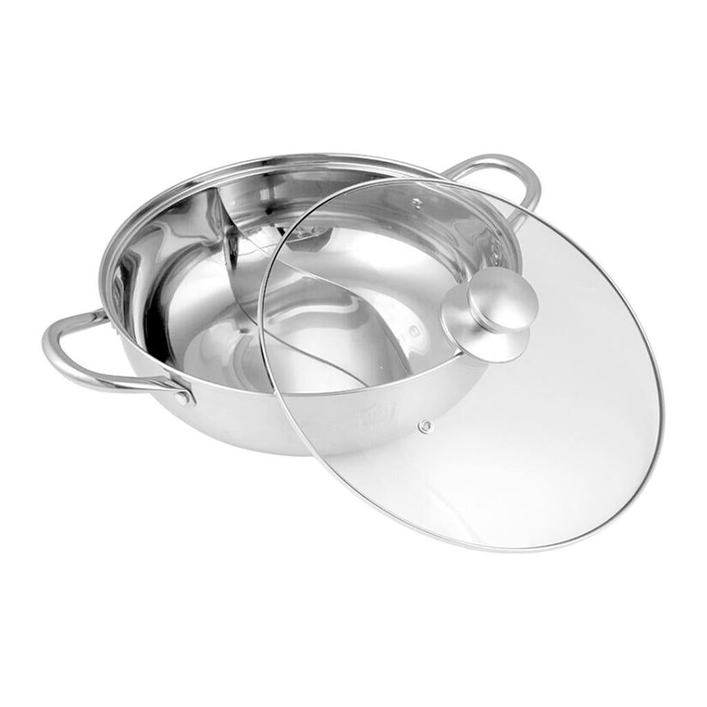 Stainless Steel Hot Pot Twin Divided Cookware Induction Pot B