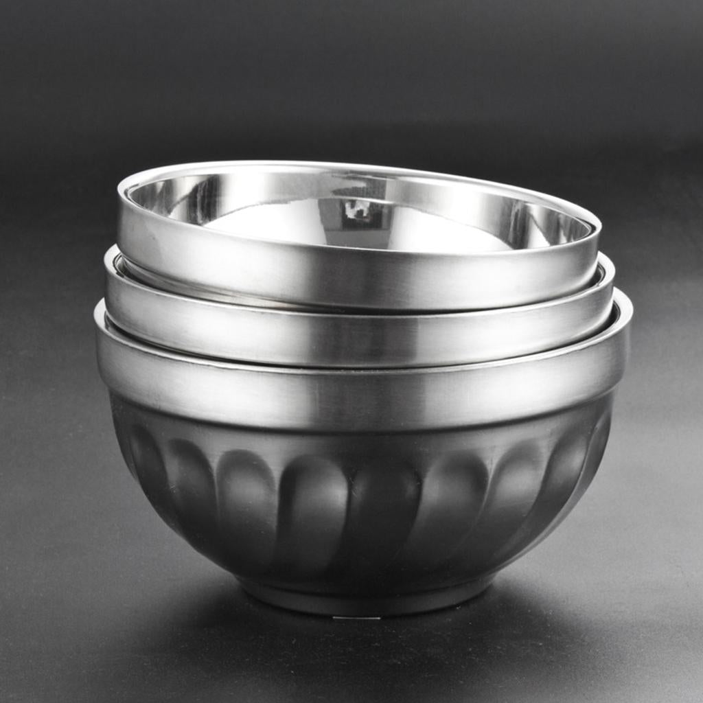 Kids Stainless Steel Double-deck Bowl Silver Color Dual-Layers Container 14CM