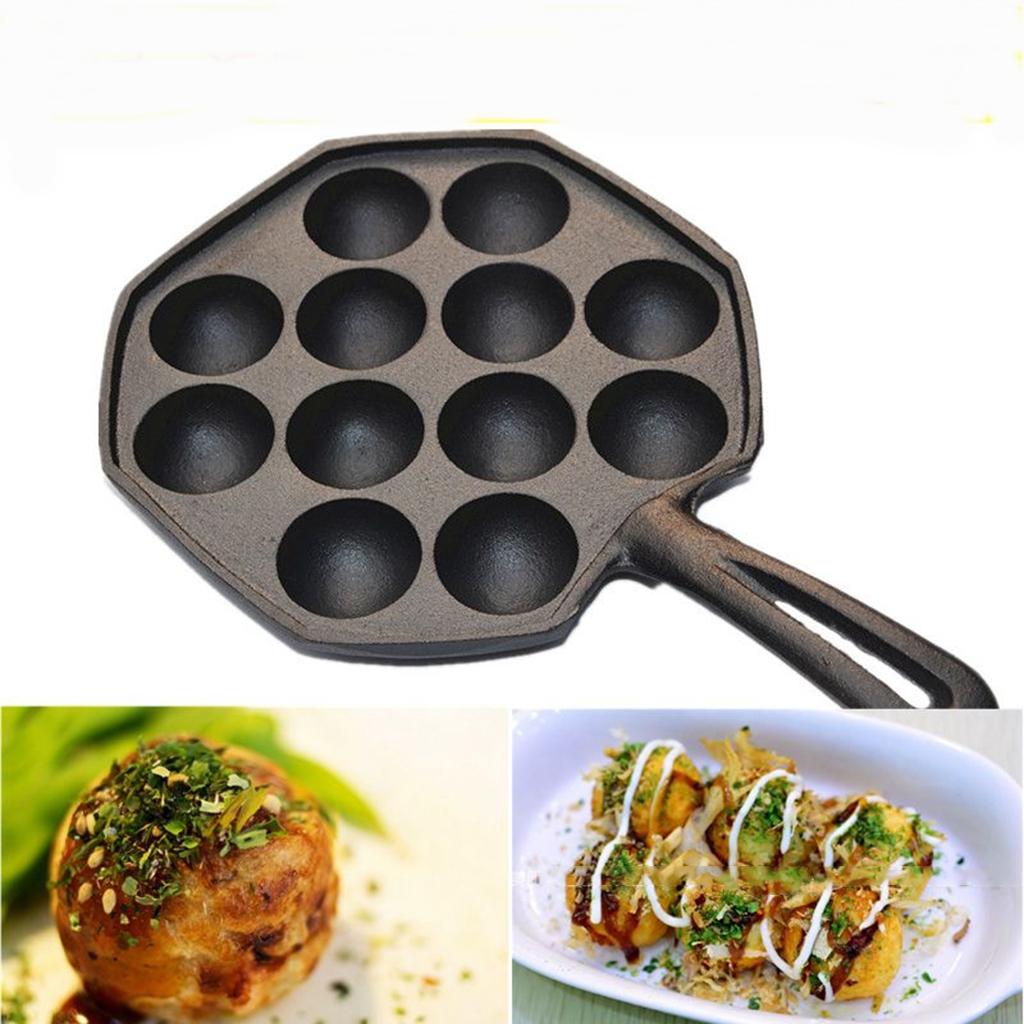 Cast Iron Frying Pan Octopus Balls Fish Balls Kitchen Non-stick Pot Cookware