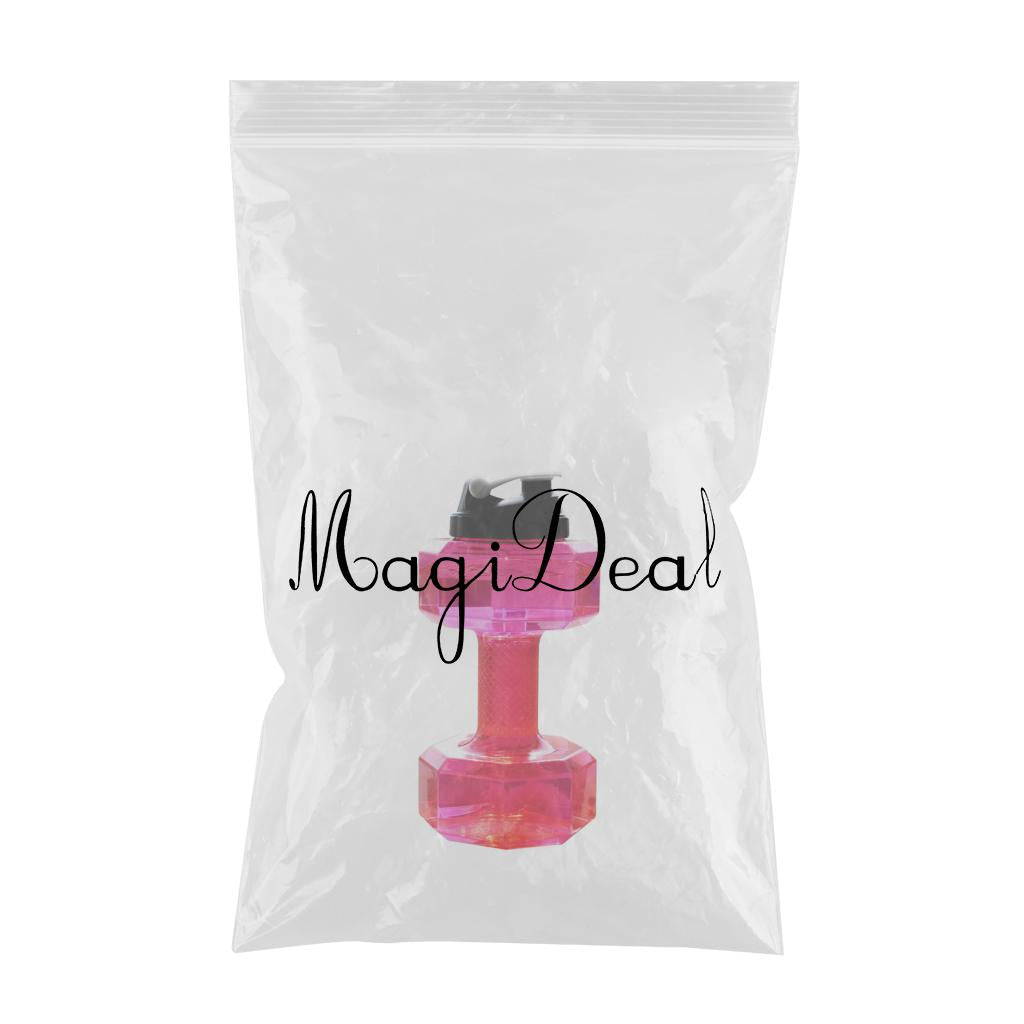 2.2L Dumbbell Transparent Sport Cup Exercise Water Bottle Fitness Gym Pink