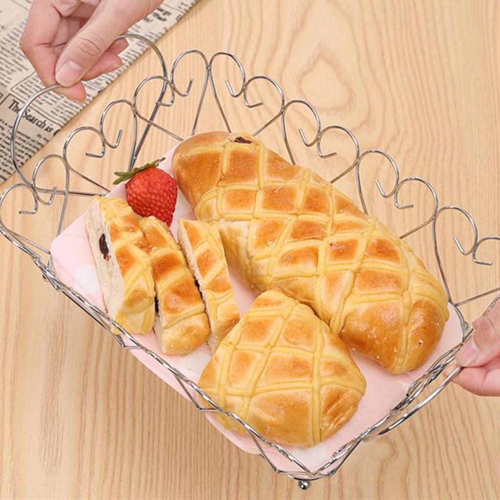 Multifunction Metal Wire Hollow Out Storage Display Basket Table Fruit Bowl
