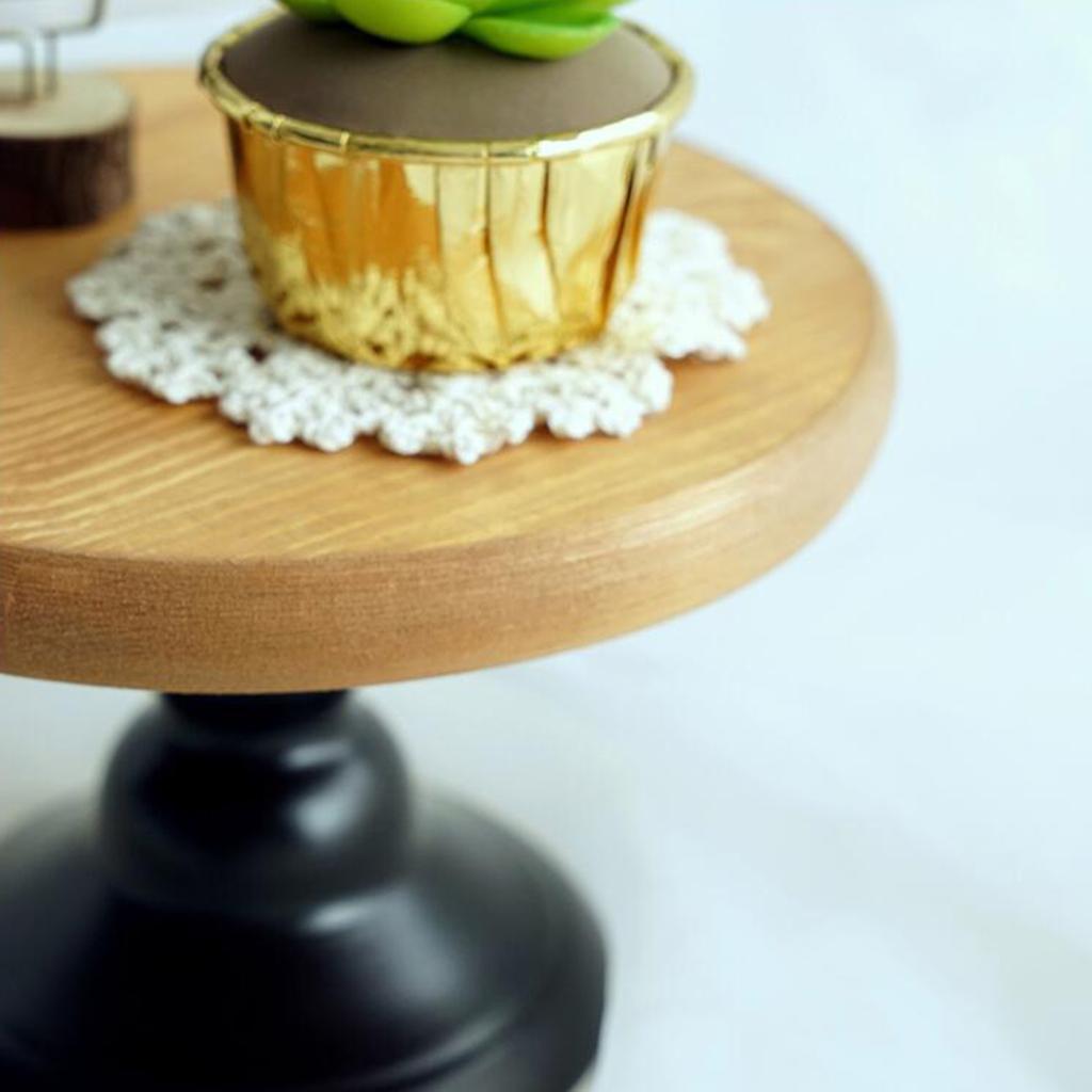 Wood Cake Stand 10/12inch Wedding Cake Fondant Display Plate Brown 12inch