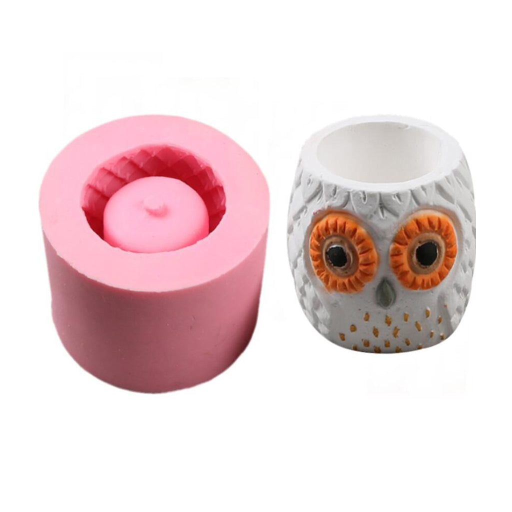 Silicone Cake Owl Flowerpot Mold Fondant Mould Sugarcraft Decor Baking Tool