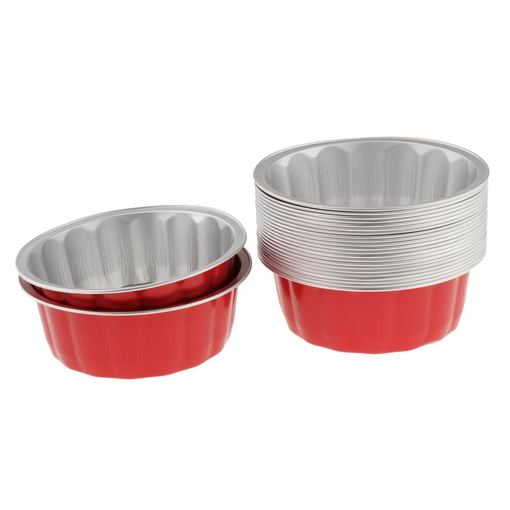 Disposable Aluminum Foil Cups for Muffin Cupcake Bake Ramekin Cup Red
