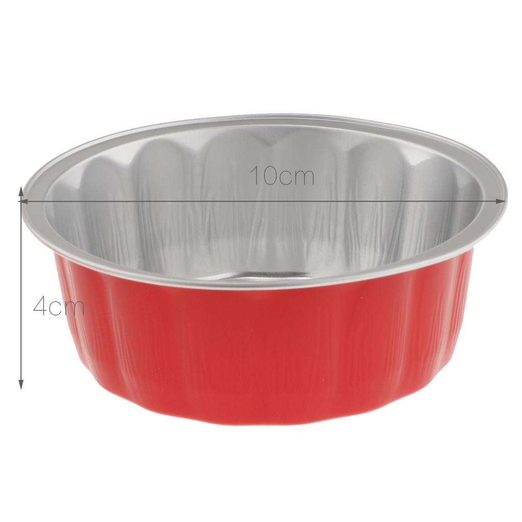 Disposable Aluminum Foil Cups for Muffin Cupcake Bake Ramekin Cup Red