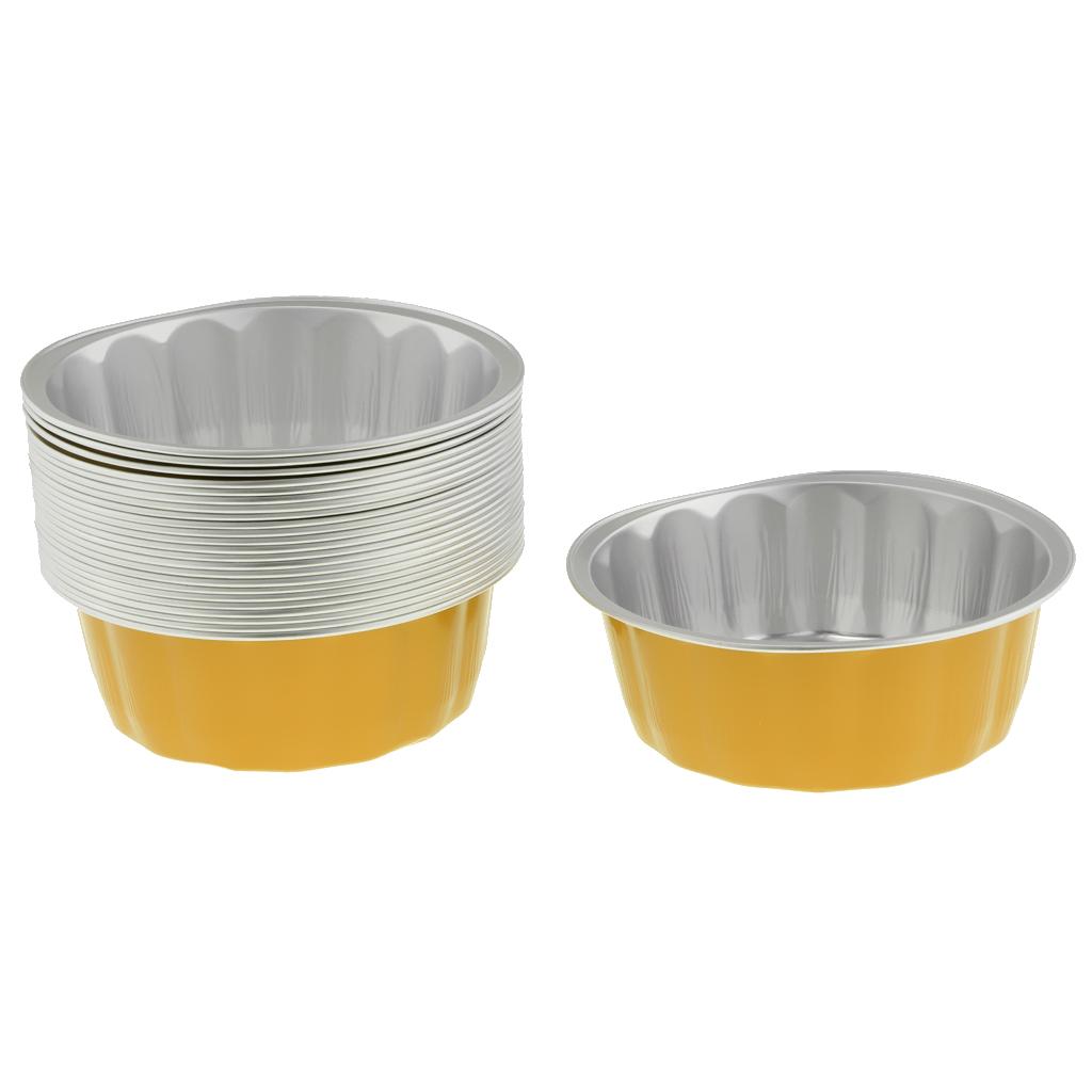 Disposable Aluminum Foil Cups for Muffin Cupcake Bake Ramekin Cup Yellow