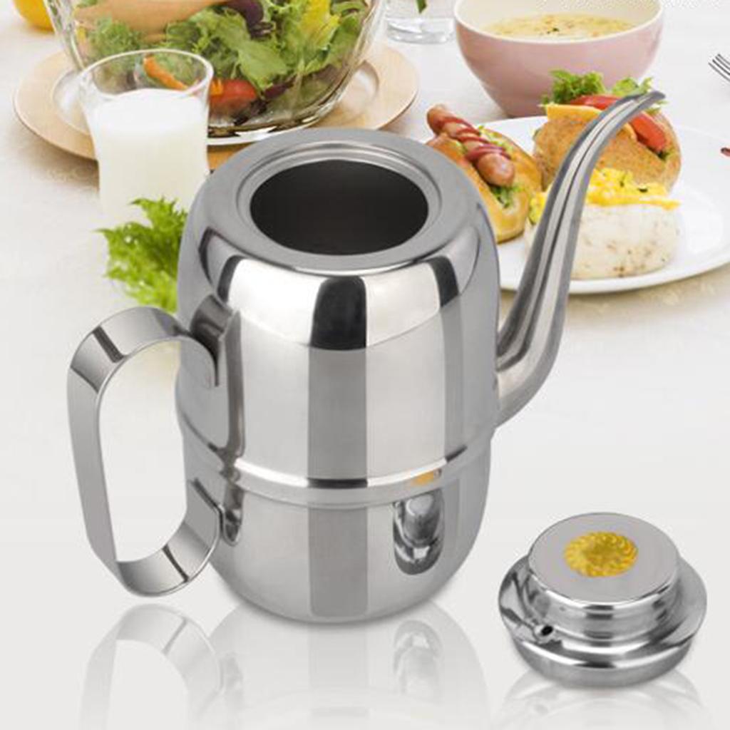Stainless Steel Olive Oil Vinegar Can Drizzler Cruet Bottle Oil Dispenser 32oz