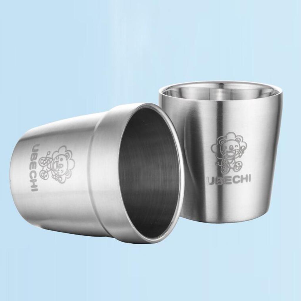 Double Wall Wine Cup Stainless Steel Beer Mug Travel Drinking Glass B 185ml