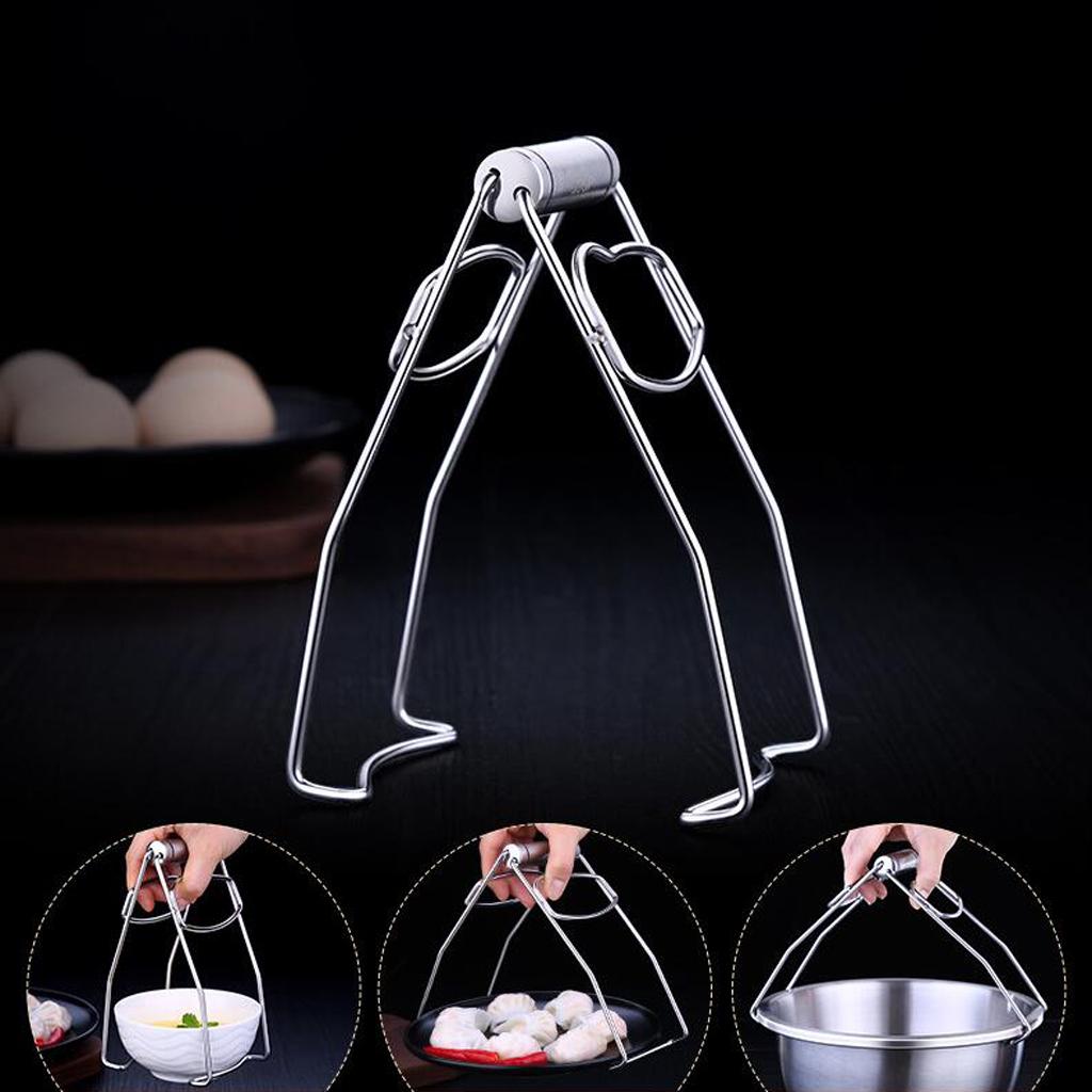 Stainless Steel Dish Tong Plate Gripper Clip Anti-scald Clip Carrier Clamp