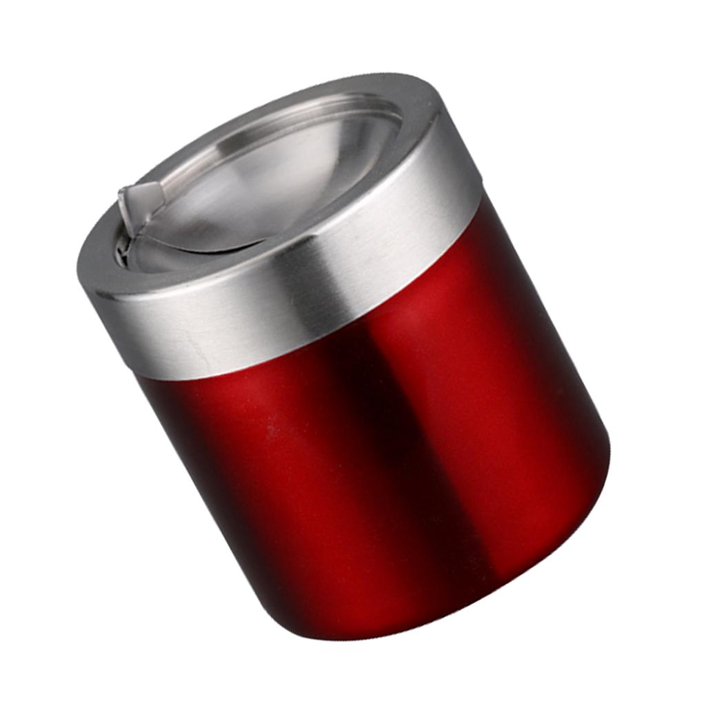 Stainless Steel Ashtray Desktop Mini Trash Can Stand Holder Ash Tray Red
