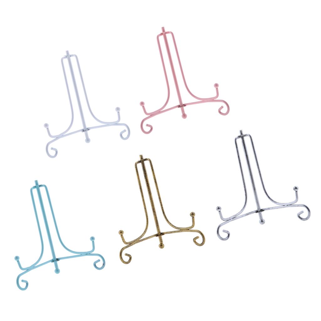 3xIron Display Stand, Easel Plate Display Holder, Displays Card, Cookie White