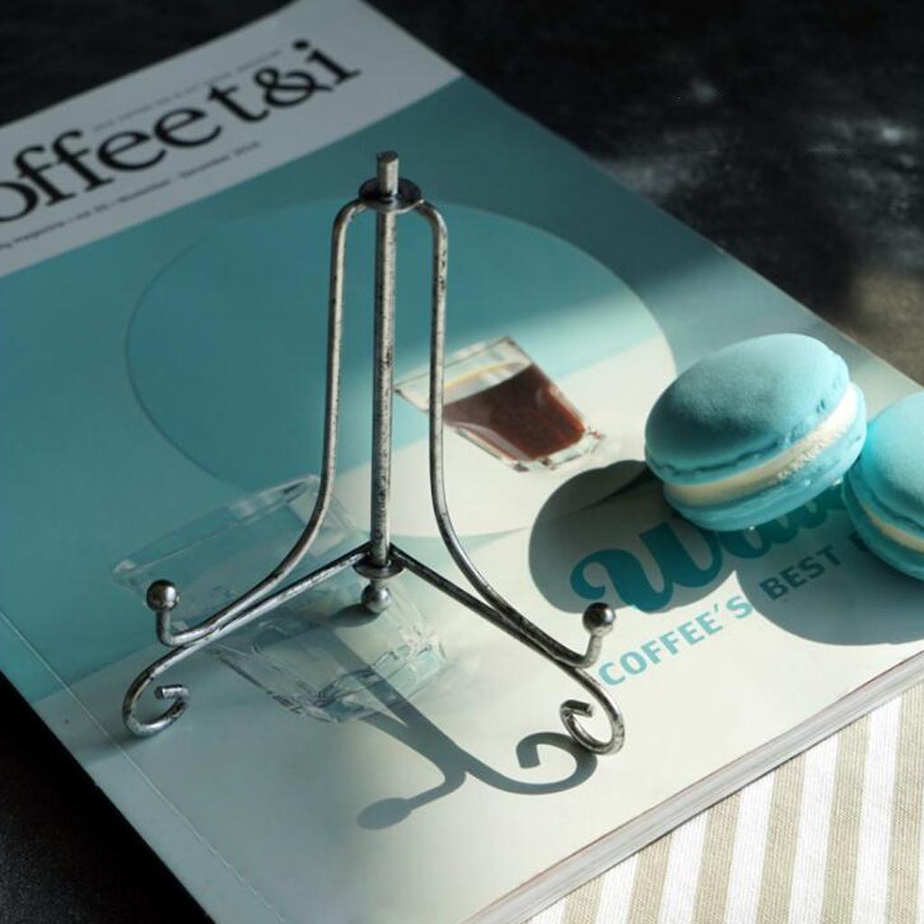 Iron Display Stand, Easel Plate Display Holder, Displays Card, Cookie Silver